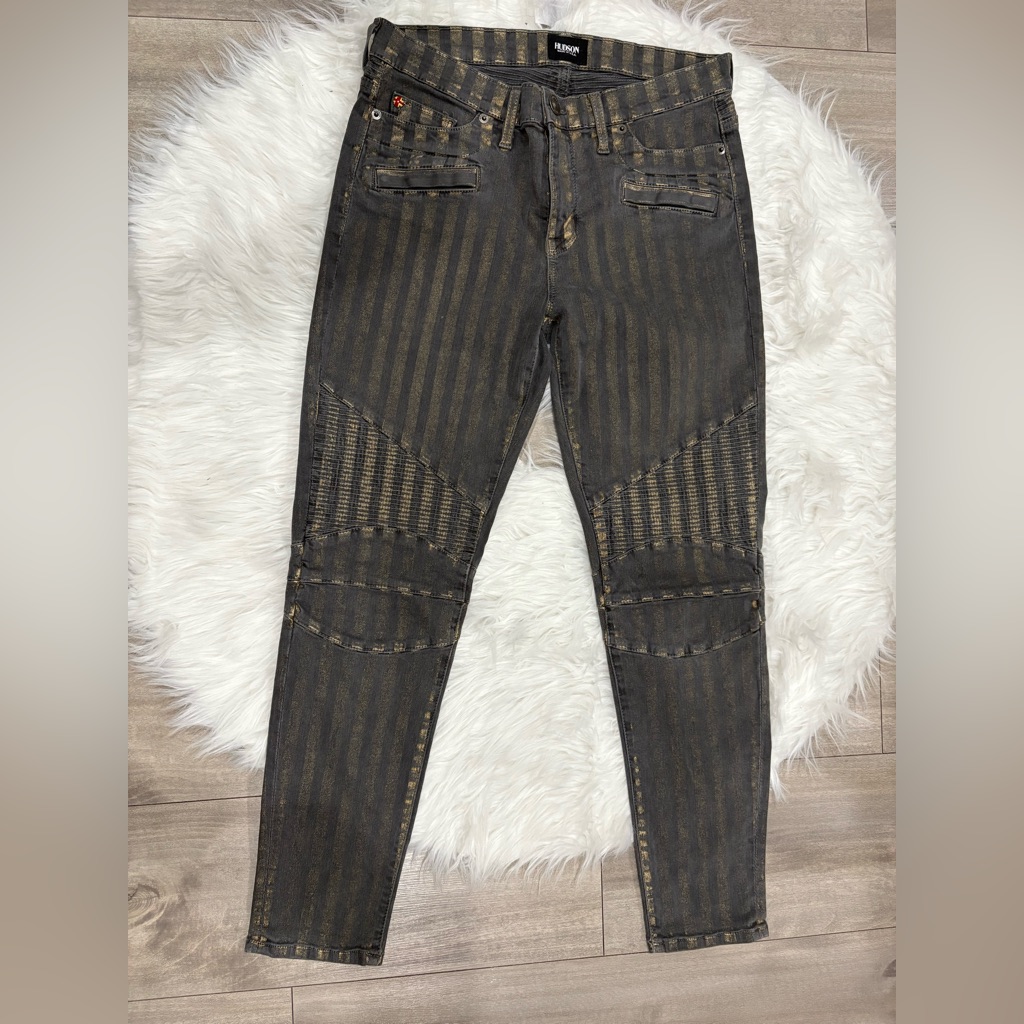 Hudson Jeans Women’s Gray And Gold Skinny Jeans